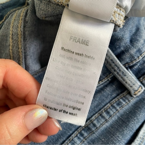 Frame Denim Le High Skinny Seeley Blue Stretch Jean Distressed LHSK899 EUC Sz 26 - Picture 8 of 9